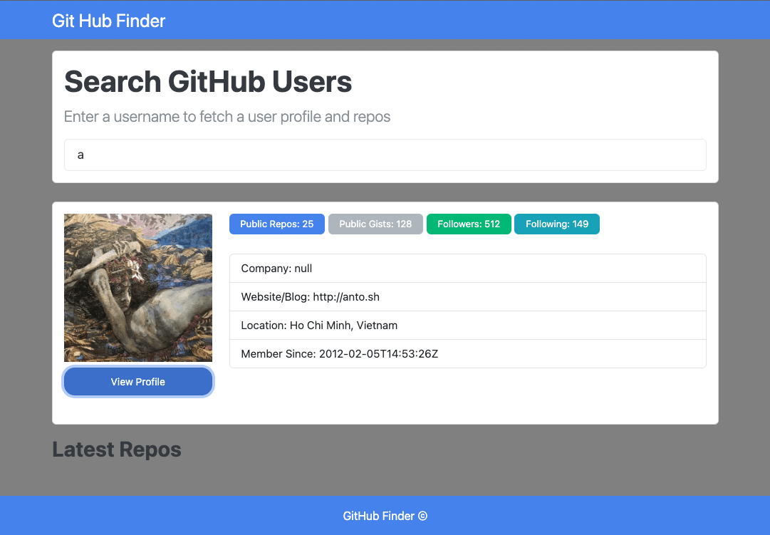 Git Hub Finder Screenshot